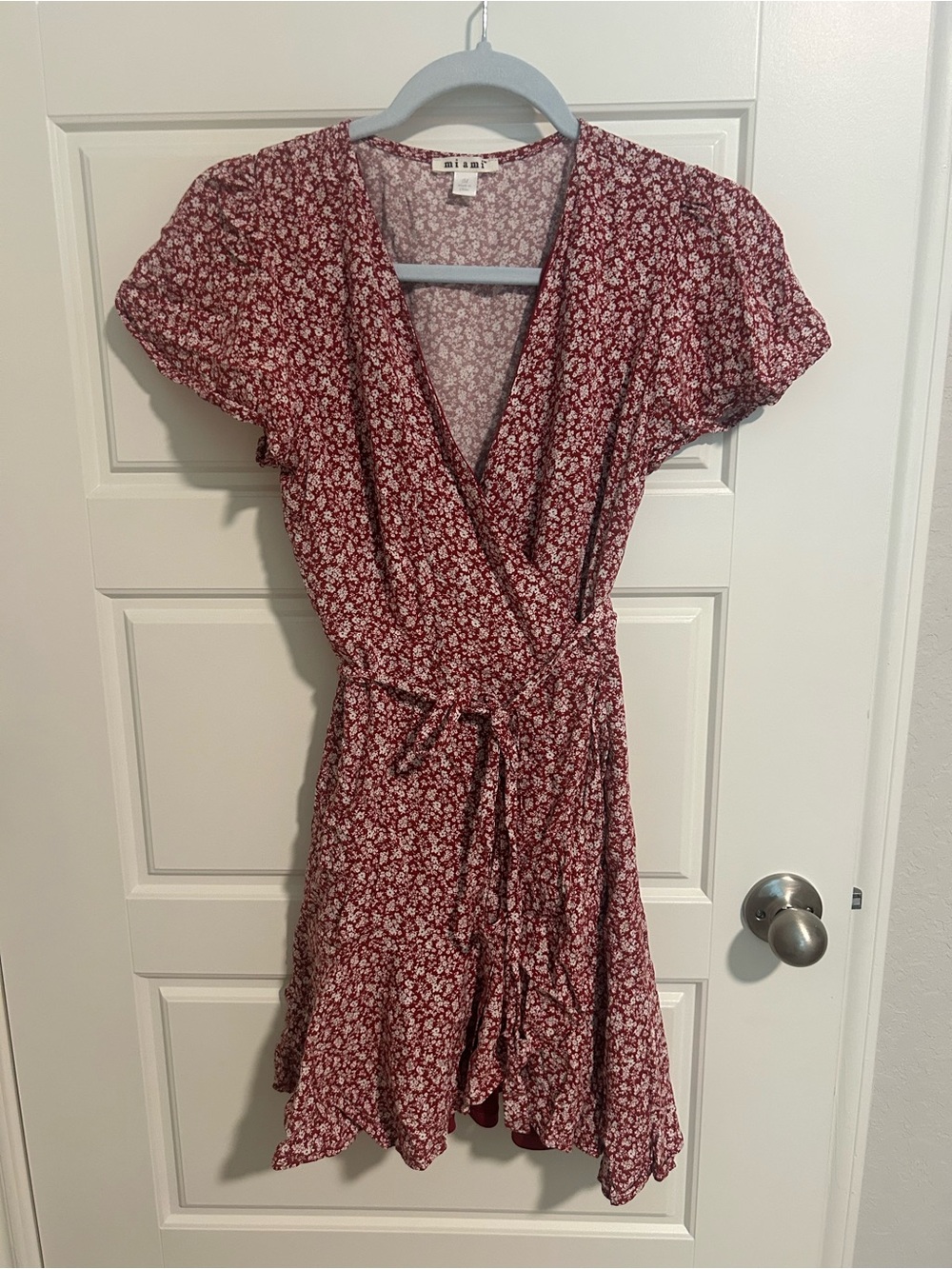 miami Rose Floral Wrap Mini Dress